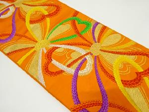 アンティーク　組紐花模様織り出し袋帯（着用可）